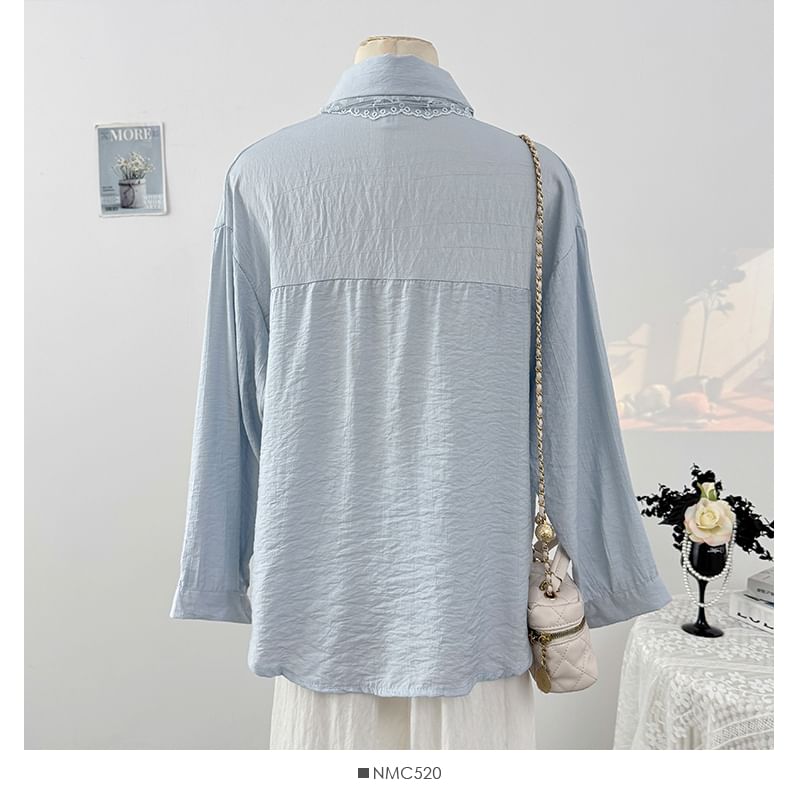 Overfit Lace-Scarf Shirt - LaceLux