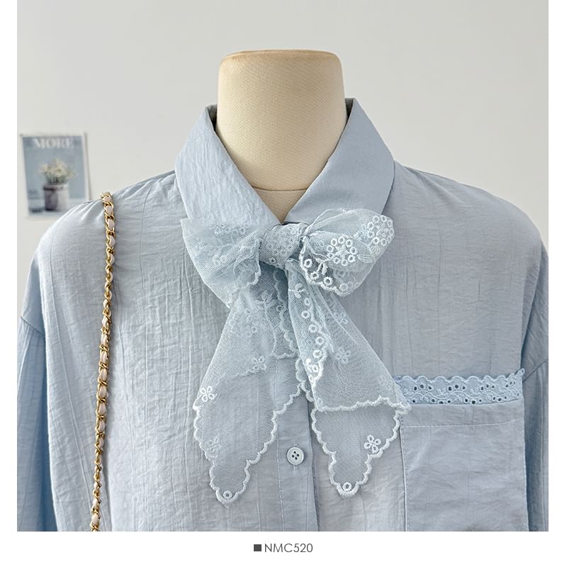 Overfit Lace-Scarf Shirt - LaceLux