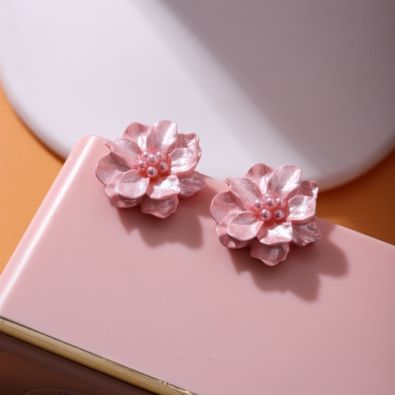 Stud Faux Flower Earring Pearl