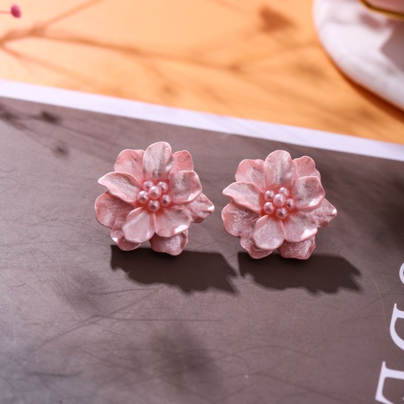 Stud Faux Flower Earring Pearl