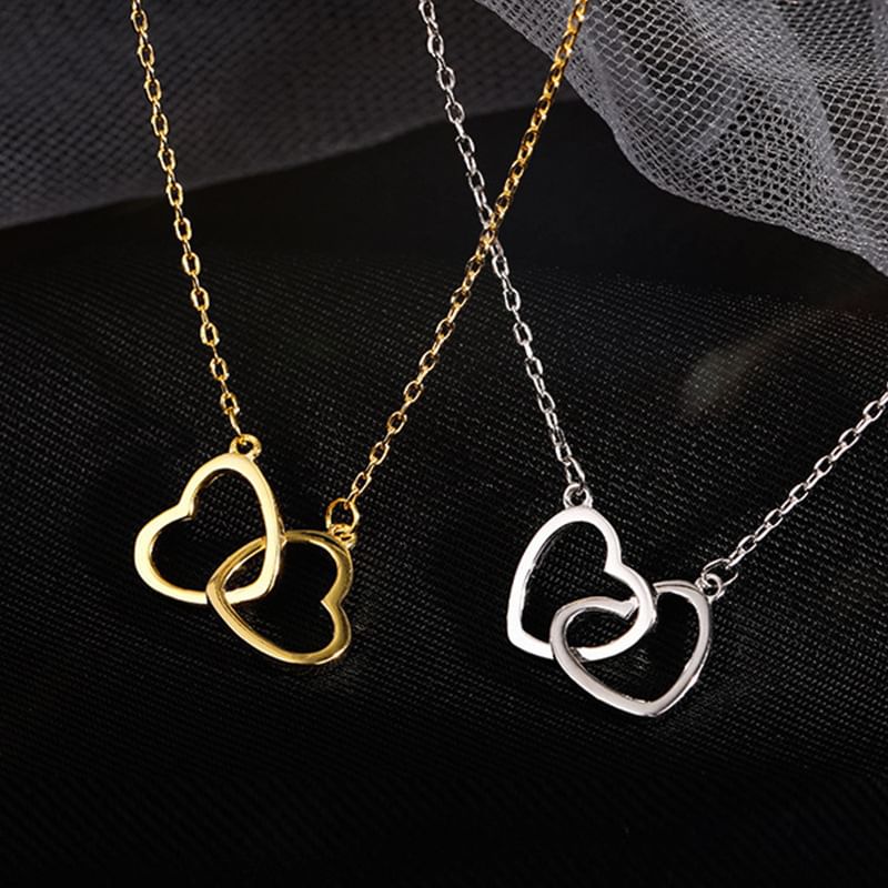 Pendant Interlocking Heart Necklace