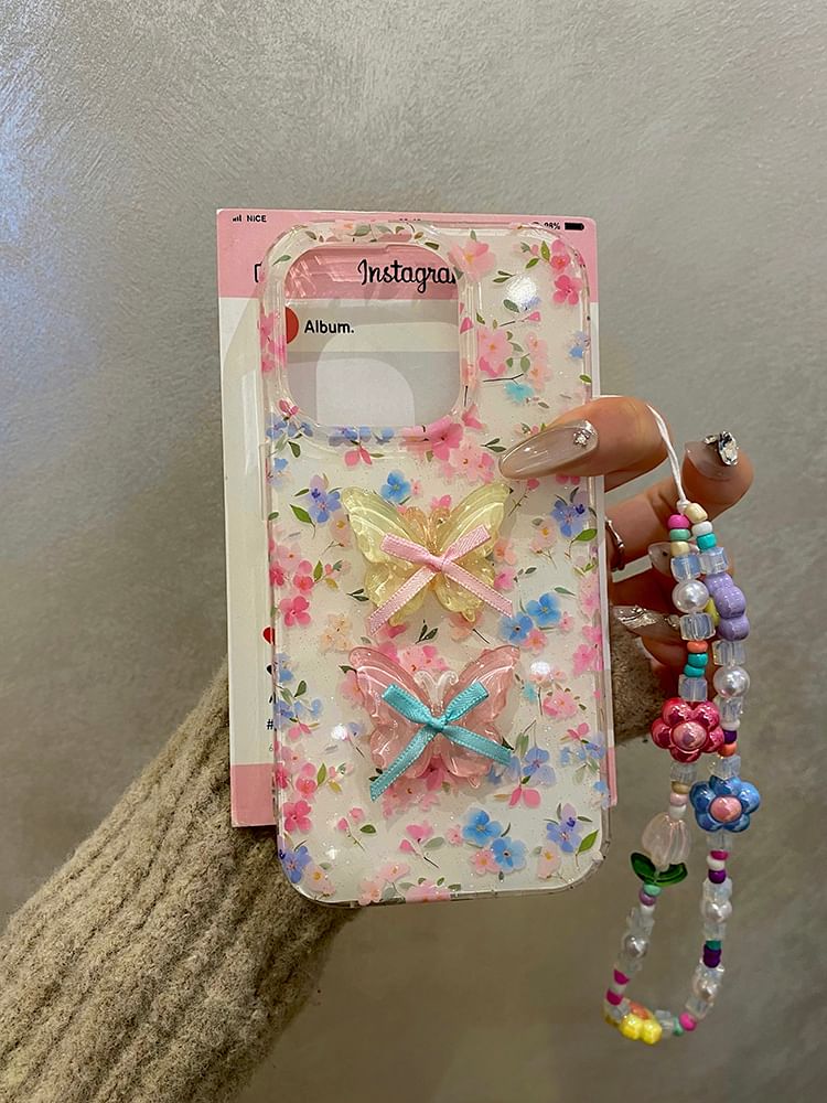 Ribbon / Set Adhesive Case Phone Floral Decoration Strap