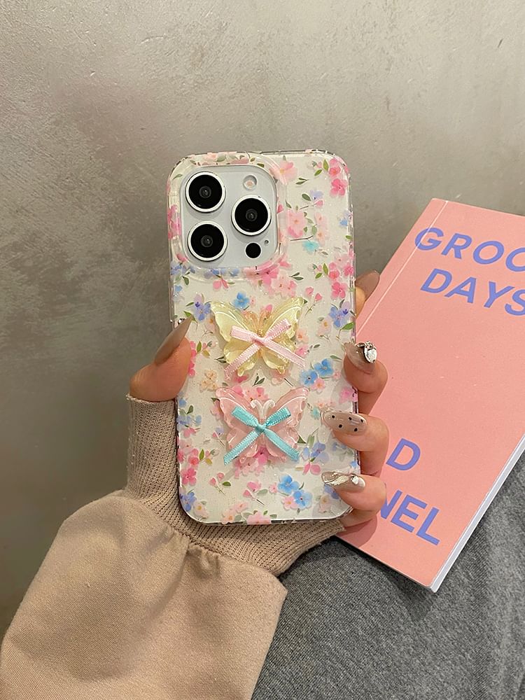 Ribbon / Set Adhesive Case Phone Floral Decoration Strap