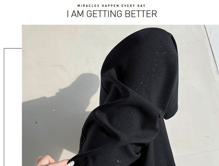 Wide Rise Glitter (Various Designs) Leg Panel High Slacks Lace