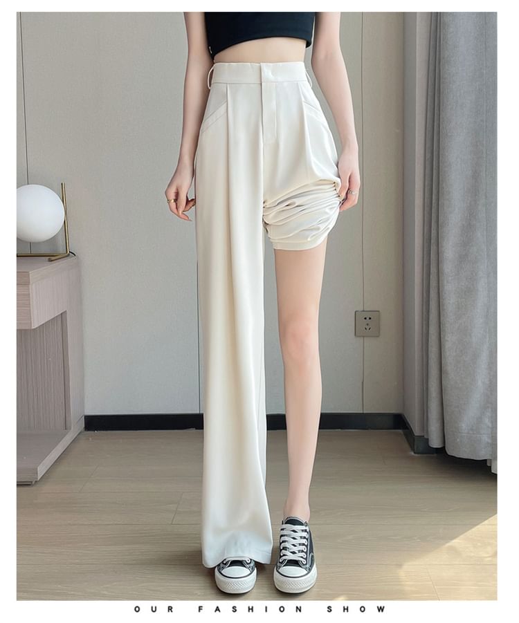 High Pants Designs) Wide Leg Suit (Various Plain Rise