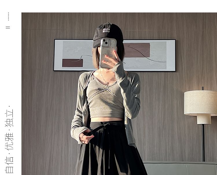 Waist Skirt Panel Midi Lace High Plain A-Line