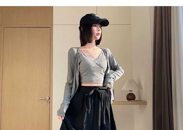 Waist Skirt Panel Midi Lace High Plain A-Line