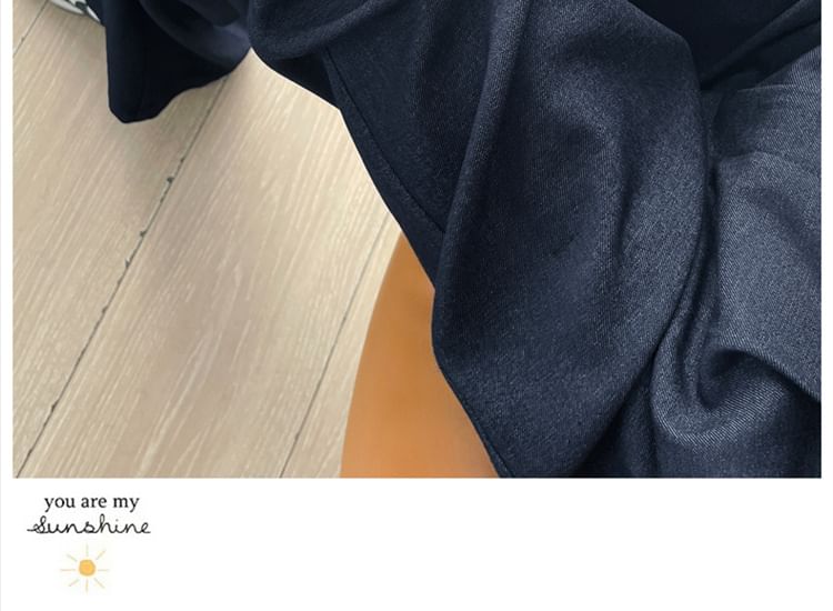 Leg Wide Plain Jeans (Various Designs) High Rise