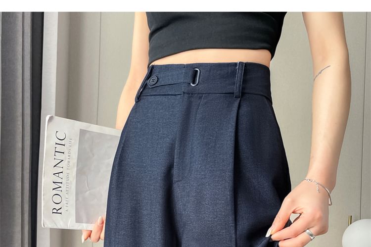 Leg Wide Plain Jeans (Various Designs) High Rise