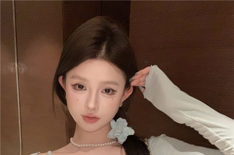 Jacket Camisole Top Plain Edge Trim Light Lace Lettuce / Bow