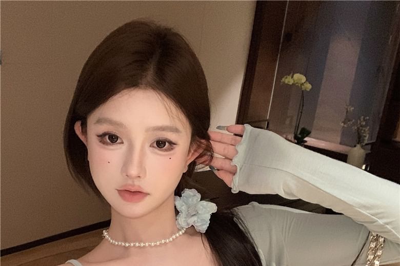 Jacket Camisole Top Plain Edge Trim Light Lace Lettuce / Bow