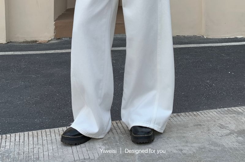 Jeans Leg Washed Low Waist Wide