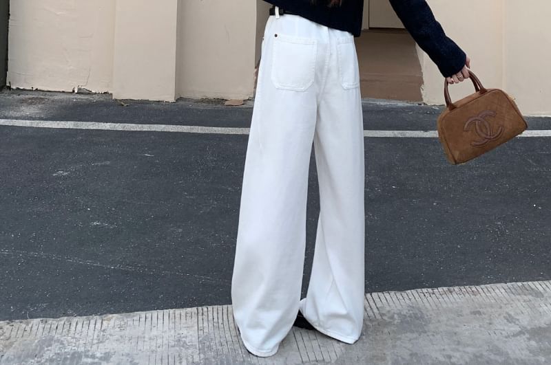 Jeans Leg Washed Low Waist Wide