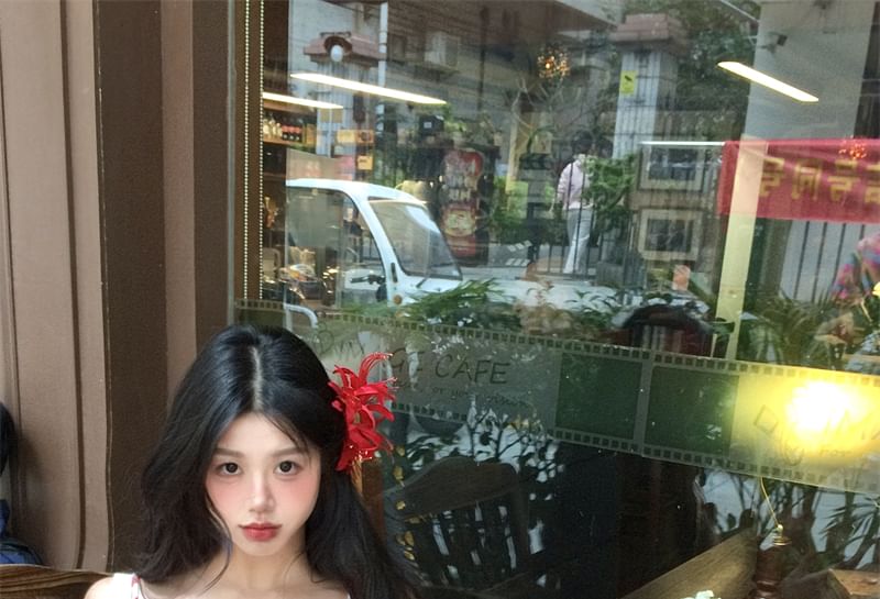 Mini Trim Spaghetti Bodycon Lace Bow Strap Plaid Dress