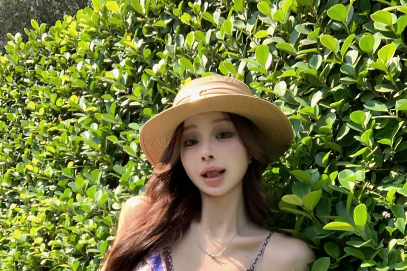 V-Neck Print Peplum Top Camisole Paisley