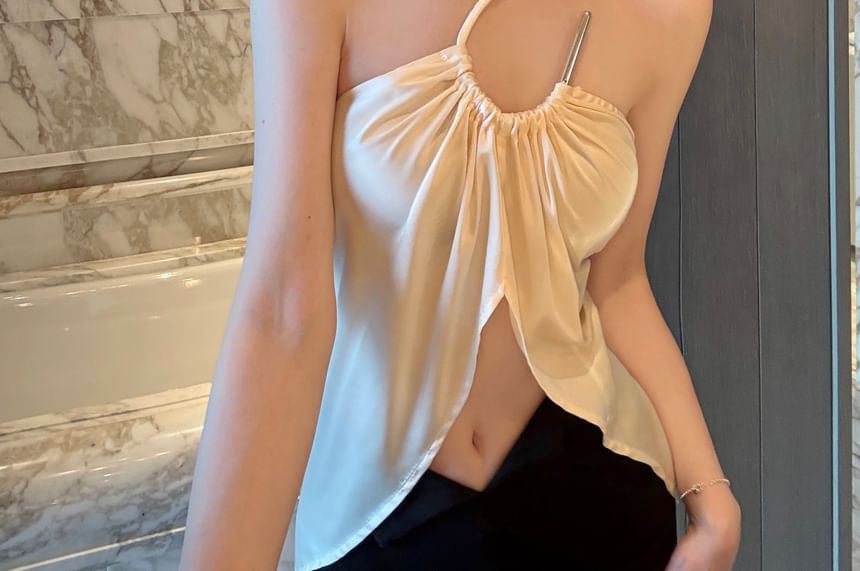 Halter Plain Top Asymmetrical
