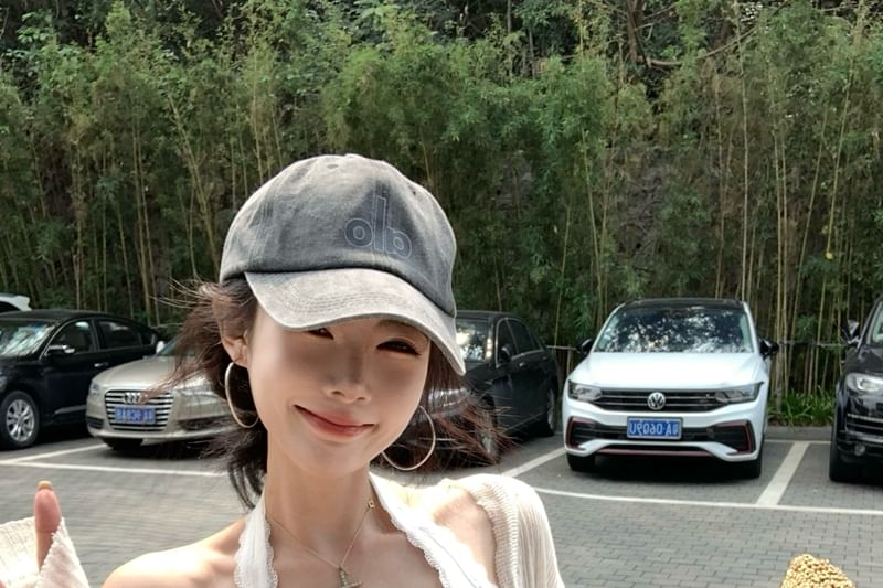 Scoop Plain Top Neck Cropped Trim Bow Lace Halter