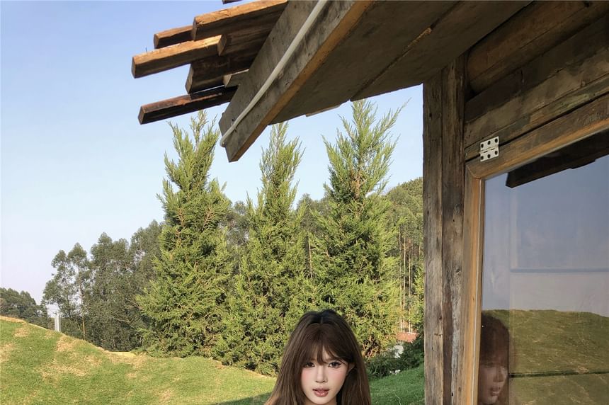 Printed Top Ruffled Asymmetrical Camisole