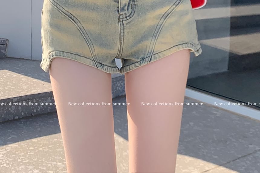 Denim Shorts Waist High Washed
