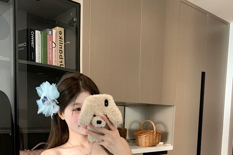 Gingham Tube Top Lace-Up