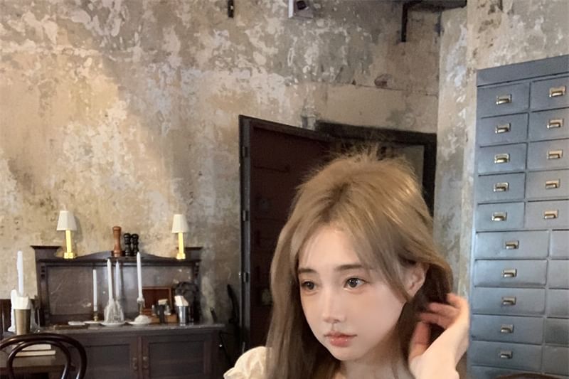 A-Line Shirred Blouse Mini Plain Rise Off-Shoulder High / Skirt Ruffled