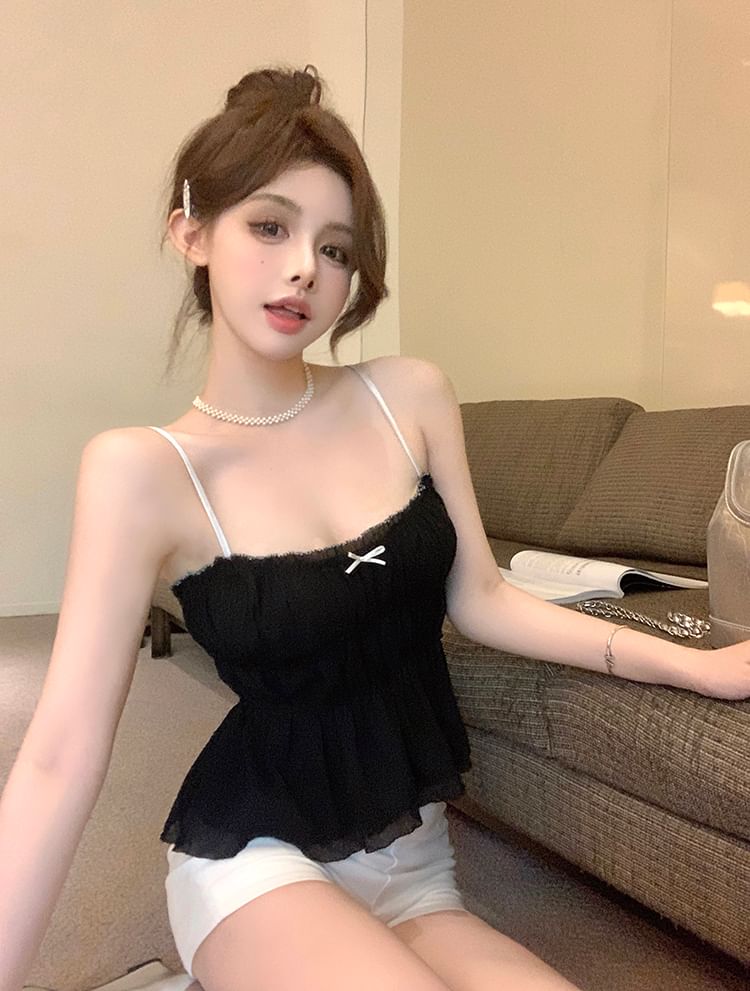 Top Trim Bow Lace Camisole