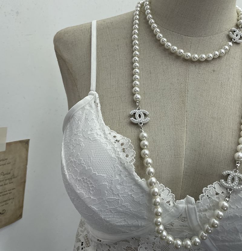 Padded Lace Cami with V-Neckline