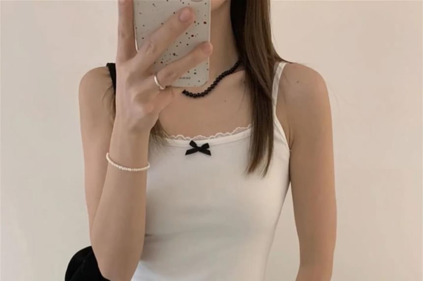 Scoop-Neck Spaghetti-Strap Lace Cami - LaceLux