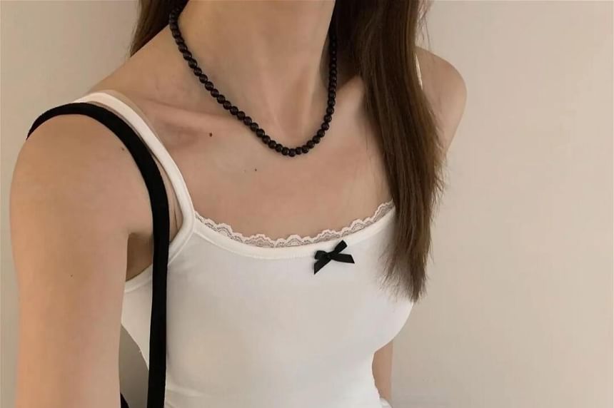 Scoop-Neck Spaghetti-Strap Lace Cami - LaceLux