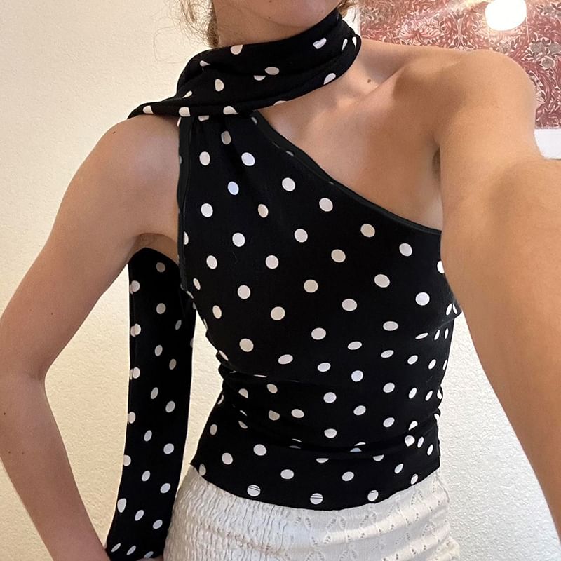 Halter Top Dotted