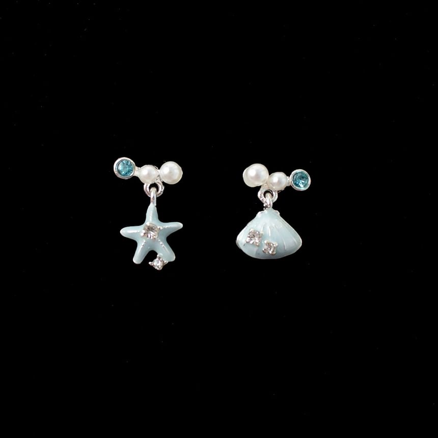 Rhinestone Star Asymmetrical / Clip-On Earring Drop