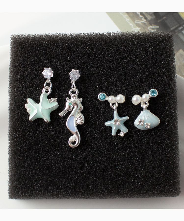 Rhinestone Star Asymmetrical / Clip-On Earring Drop
