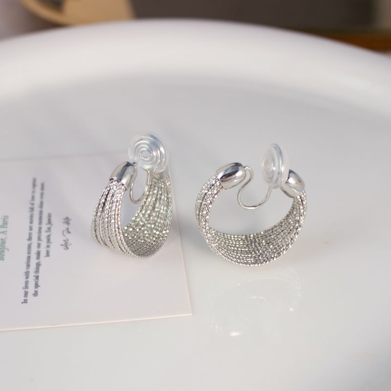 Geometry Clip-On Hoop Earring /