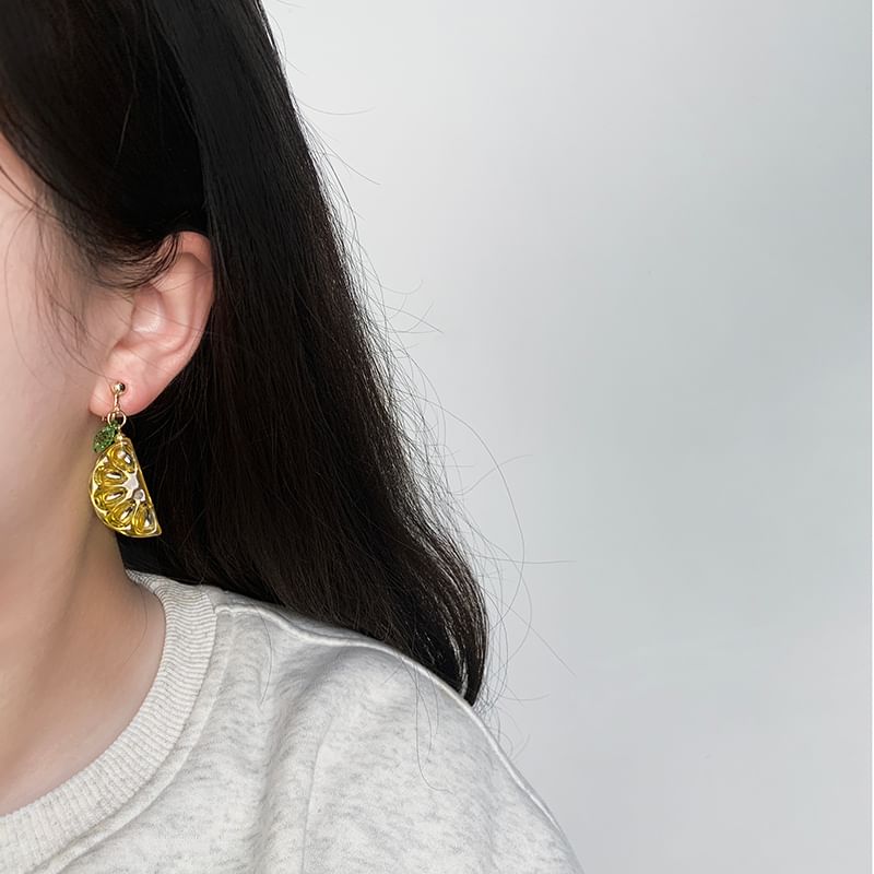 / Earring Lemon Clip-On Drop