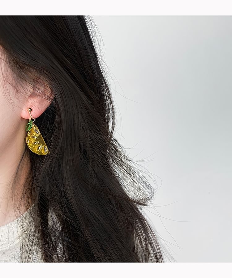/ Earring Lemon Clip-On Drop