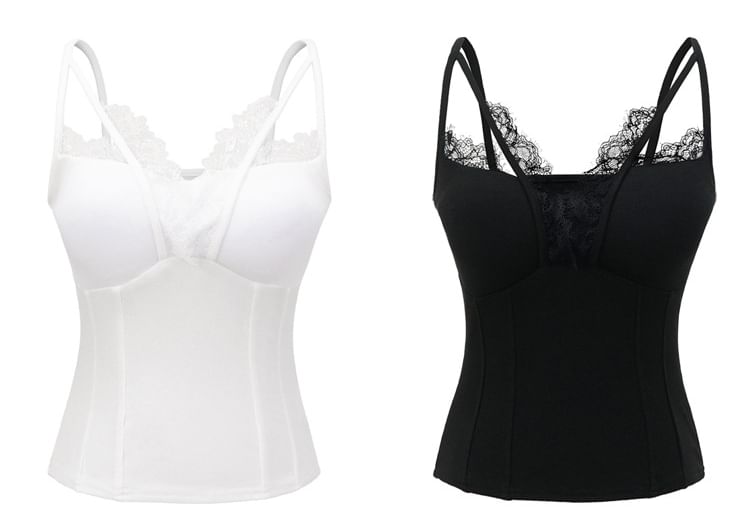 Lace-Trimmed Camisole Top - LaceLux