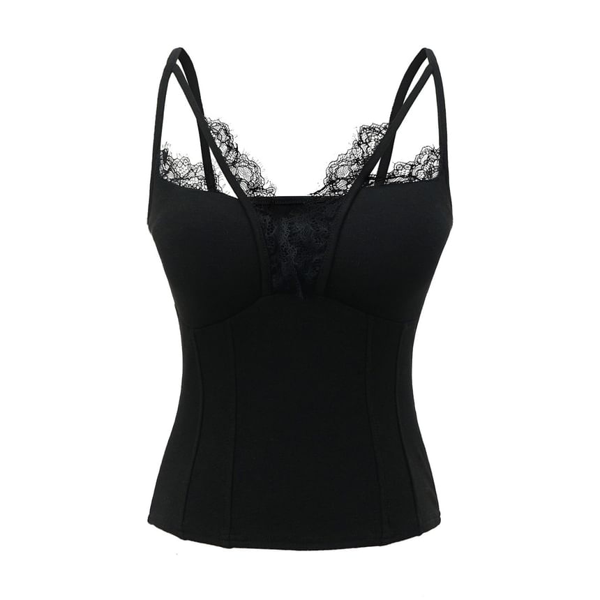 Lace-Trimmed Camisole Top - LaceLux