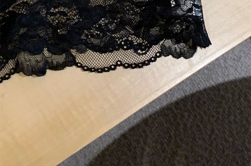 Beaded Sleeveless Lace Crop Top - LaceLux