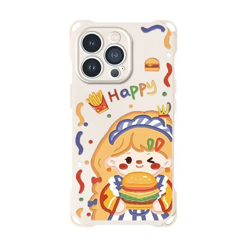 Phone Set Lanyard Strap Case Girl Burger /