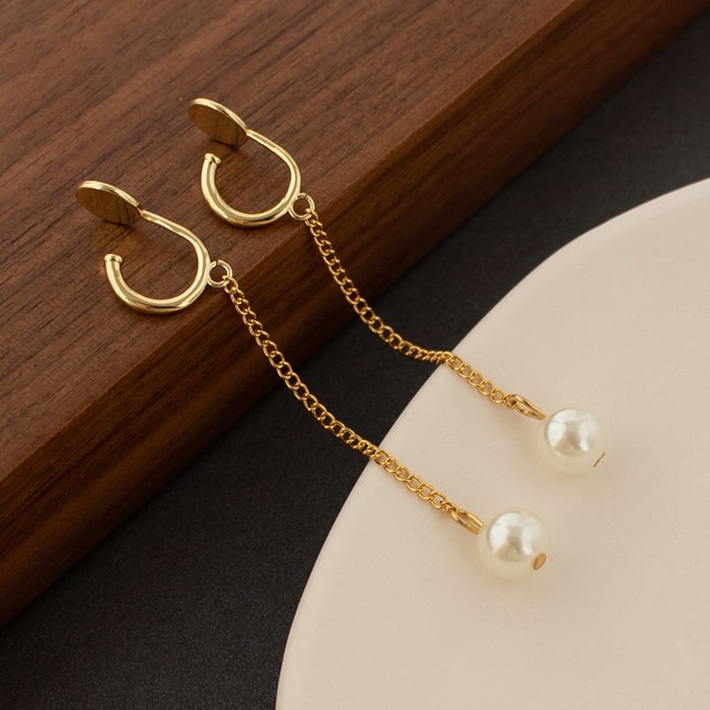 Cuff / Earring (Various Designs) Pearl Faux Ear Dangle