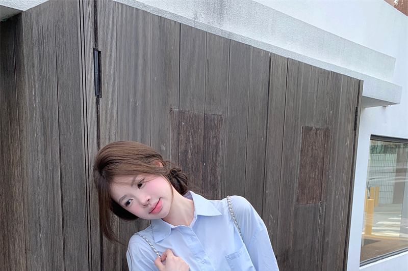Collared Lace Shirt with Pencil Skirt Set
