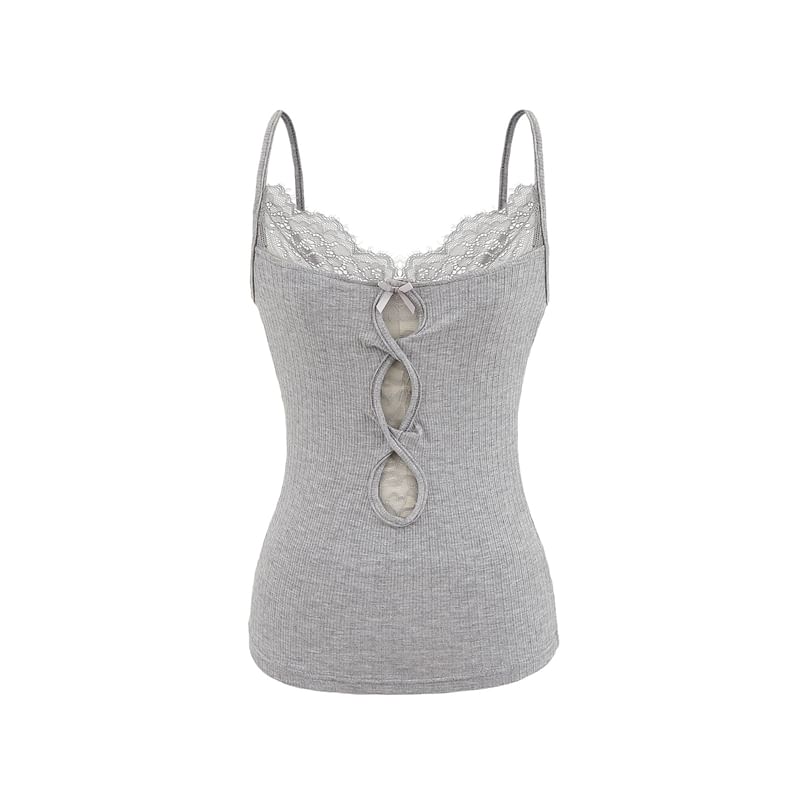 Cutout Lace-Trimmed Camisole - LaceLux