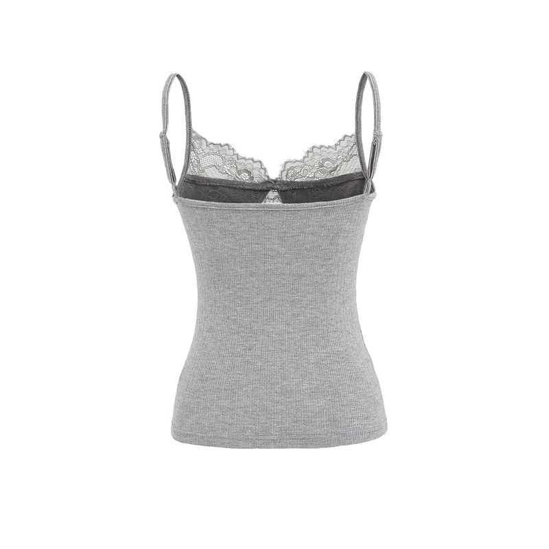 Cutout Lace-Trimmed Camisole - LaceLux