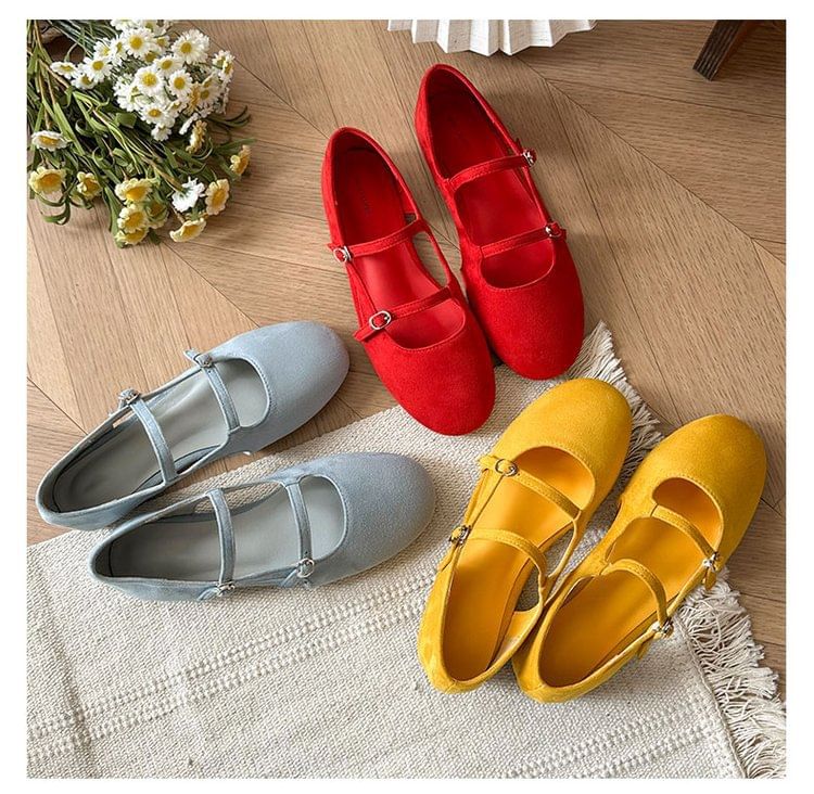 Cutout Suede Faux Shoes Jane Mary Plain