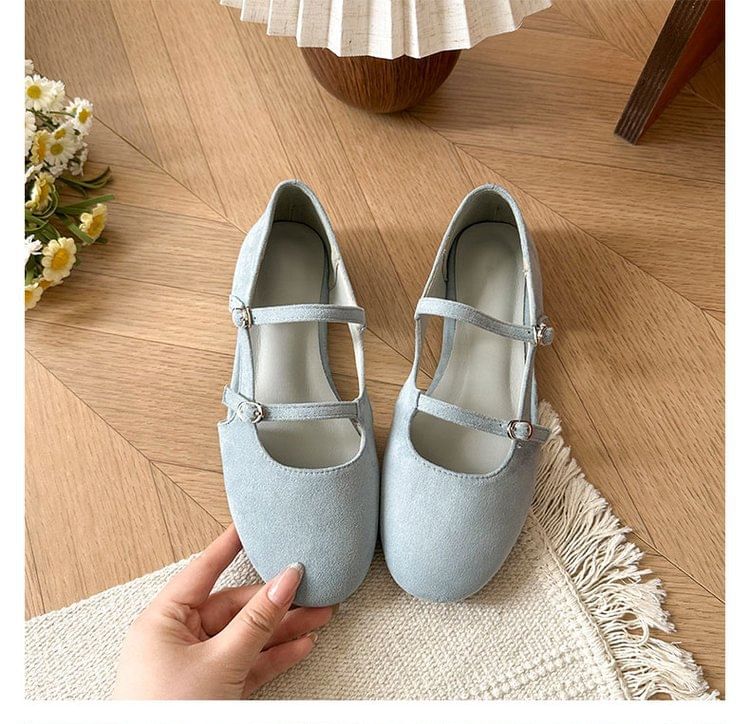 Cutout Suede Faux Shoes Jane Mary Plain