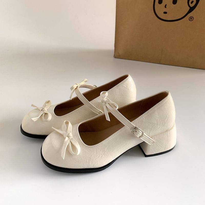 Jane Pumps Ribbon Heel Accent Block Mary