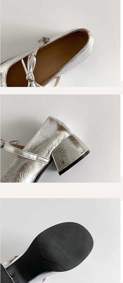 Jane Pumps Ribbon Heel Accent Block Mary