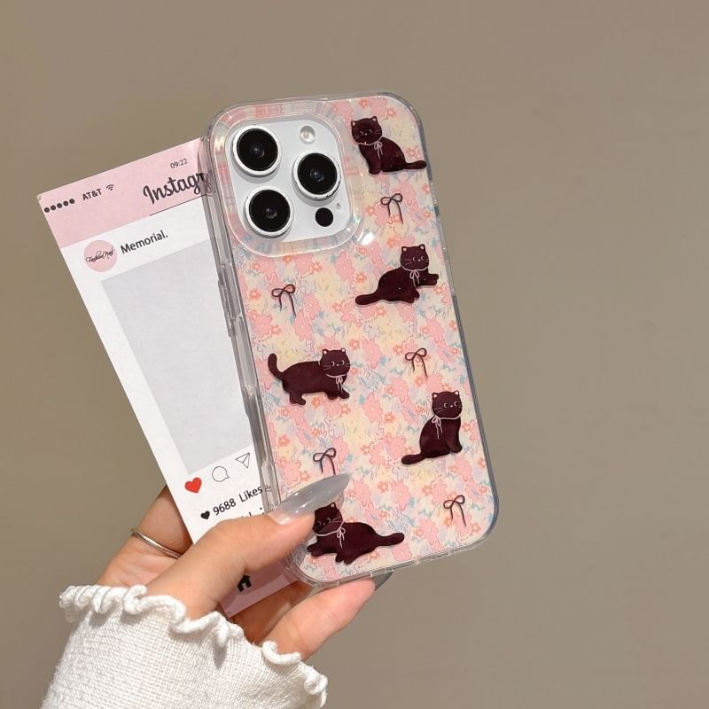 / Strap Case Set Floral Phone Cat