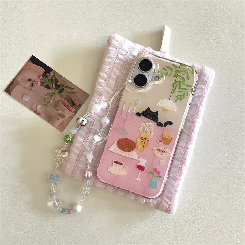 / Meal Strap Cat Table Phone Set Case