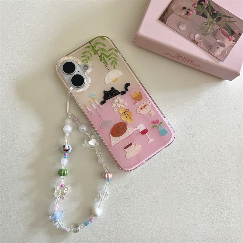 / Meal Strap Cat Table Phone Set Case